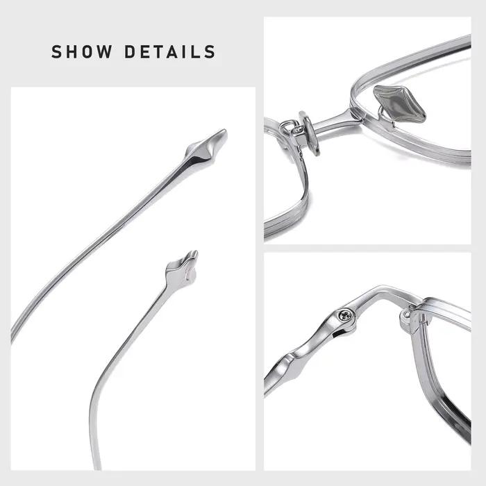 FIRADA nouvelle mode lunettes confortables rétro carré titane lunettes optique Prescription lunettes
