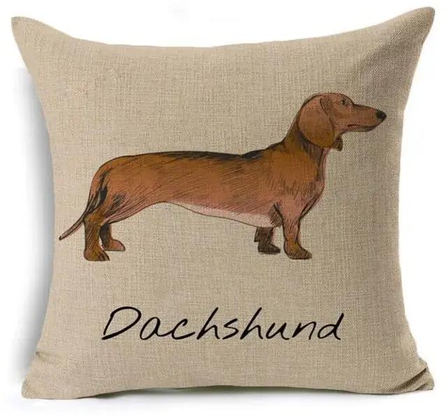 Housse de coussin en forme de chien teckel