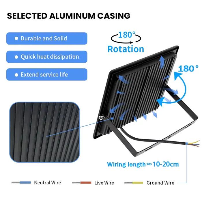 Projecteurs LED 10W 20W 30W 50W 100W 200W projecteur AC220V/110V étanche mur extérieur jardin projec