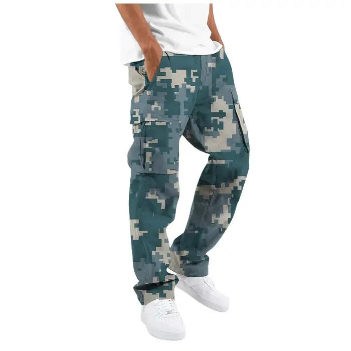 Pantalon cargo camouflage fashion avec cordon pour look décontracté homme print