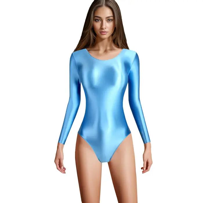 XClocKNYoung Combinaison de sport en satin brillant effet huile, lisse et soyeux, à fente haute, à m