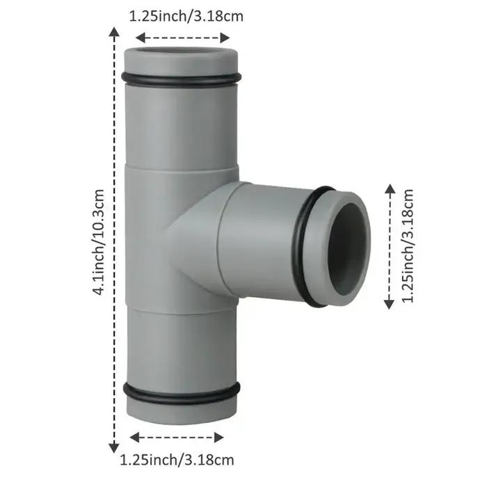 Joint en T pour tuyau d'eau en matériau PP de haute qualité pour piscine, adaptateur de remplacement de tuyau de 32MM, blanc ou rouge, joint droit pour piscine, accessoire de filtration polyvalent