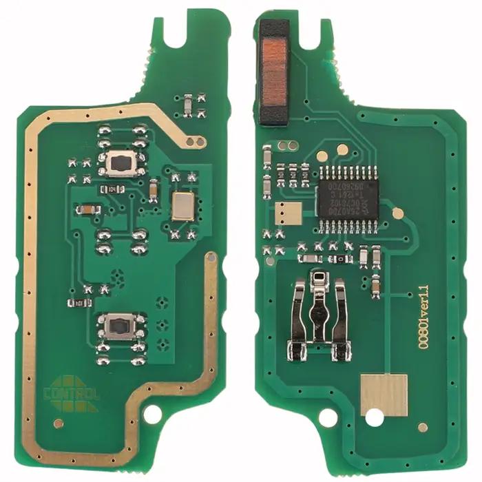 Jingyuqin – clé télécommande de voiture à 2 boutons, 434Mhz, pour citroën C4 C5 C6 C8 Xsara Picasso,