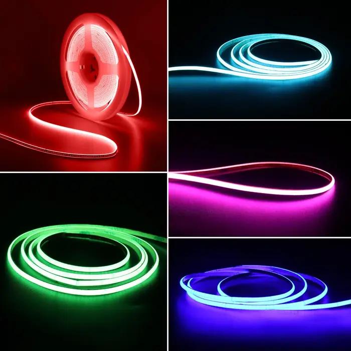 Bande lumineuse LED COB USB 5V, 2.7mm, très fine, multicolore, 480 diodes, 1m, 2m, pour ordinateur,