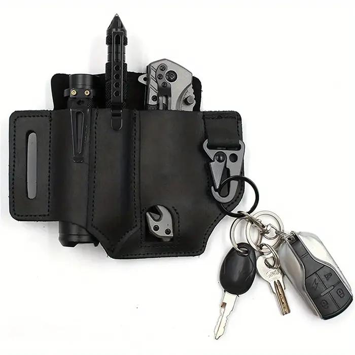 Ceinture tactique multi-outils, sac en cuir, sac de rangement d'outils portables, étui de Camping en