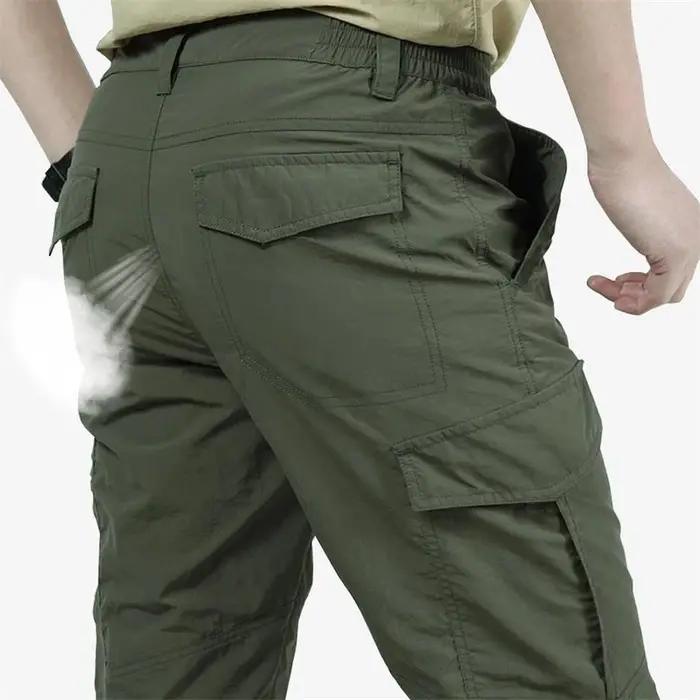 Pantalon Cargo Long Imperméable Homme Style Militaire Décontracté Multi-Poches Polyvalent Occasions Spéciales
