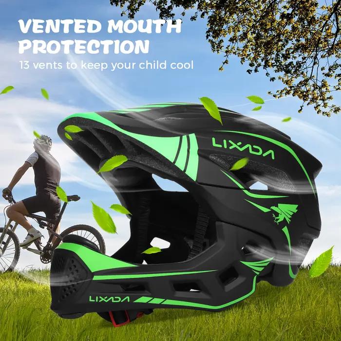 Lixada enfants casque intégral détachable enfants sport sécurité vélo casque équipement de protectio
