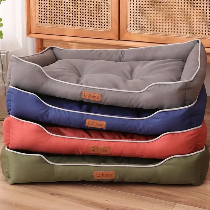 Tapis de couchage élastique pour grand chien, confortable, épais, carré, pour chien de taille moyenne, doux, résistant aux morsures, canapé pour chiot