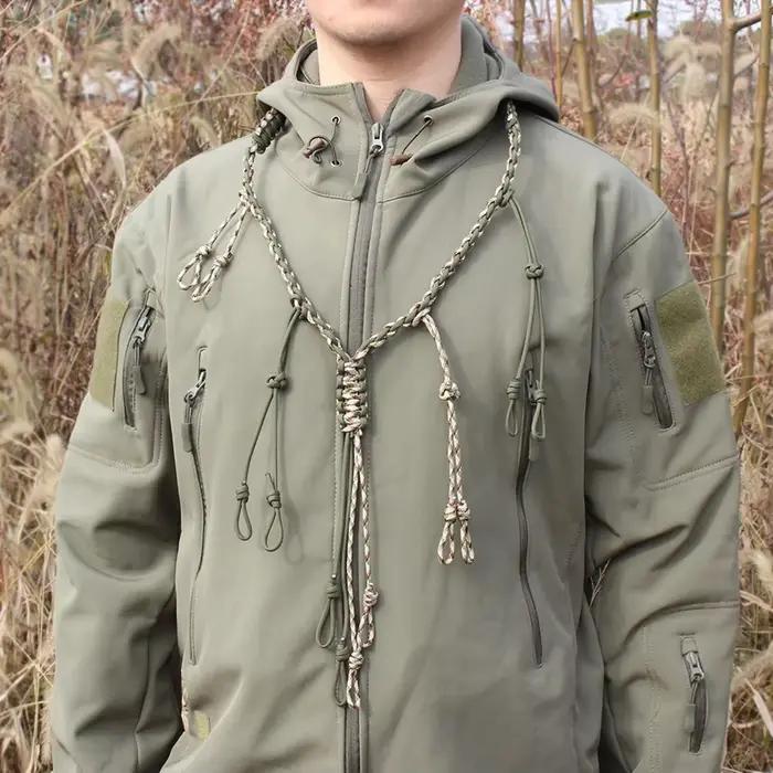 Sifflet appel canards réglable 12 anneaux - Corde de chasse tressée pour appâts et leurres