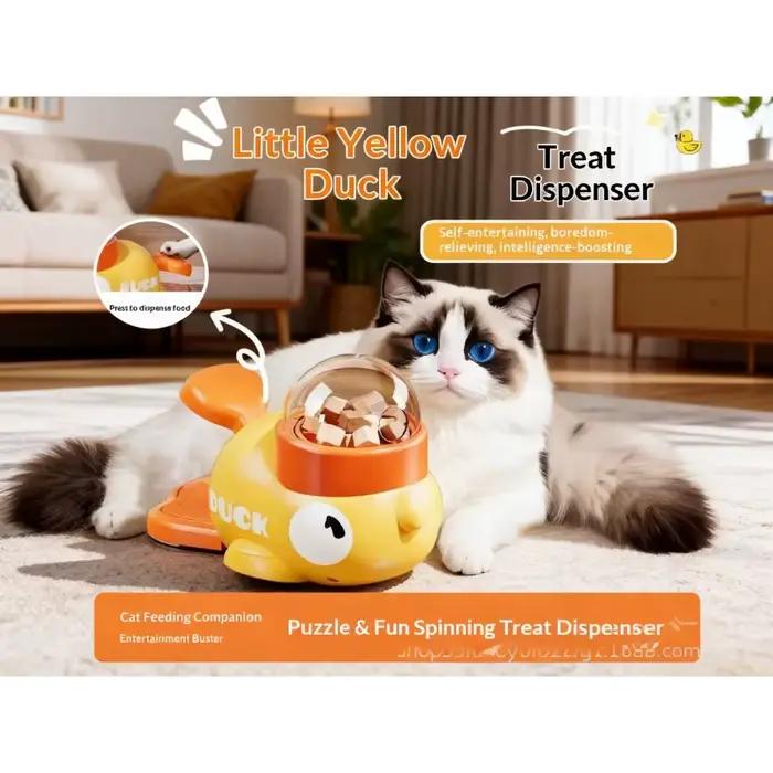 Distributeur Interactif de Friandises Petit Canard Jaune Jouet Anti-Fuite pour Chat et Chien Occasion Spéciale Apprendre à Manger Lentement