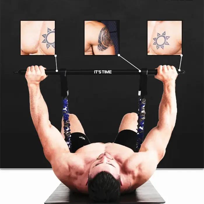 Extenseur de bandes de résistance de forme physique de gymnastique réglable avec la tige de poussée
