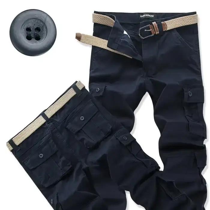 Pantalon cargo droit coupe loose printemps automne multi-poches casual homme