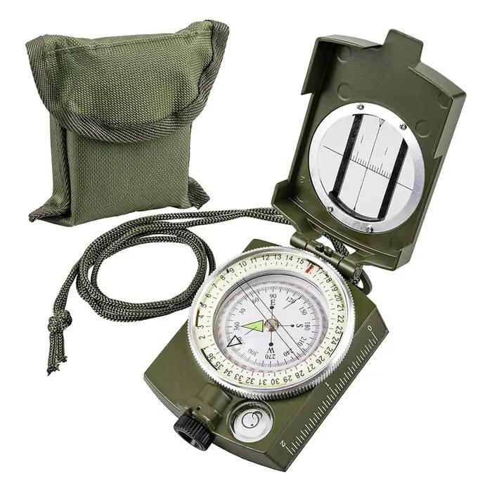 Boussole de survie tactique – étanche et antichoc avec fonction de visée, mousqueton et pochette pou