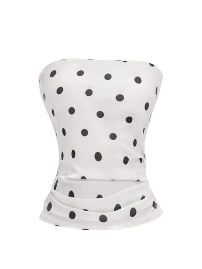 Américain chérie à pois Bralette coupe ajustée dos nu haut femmes été nouveau Sexy pur désir Style C