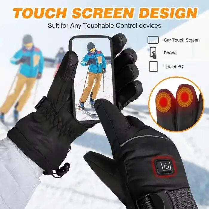Gants chauffants électriques chasse hiver - Thermiques rechargeables 5000mAh écran tactile chauffe-mains