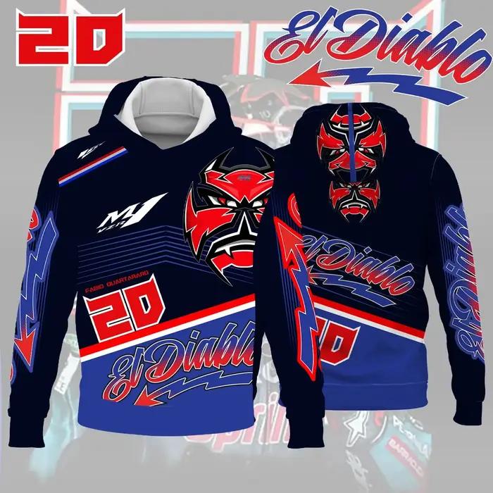 Nouvelle course de moto 2025 n° 20 Driver Fabio Quartararo Sweat à capuche créatif pour les amateurs