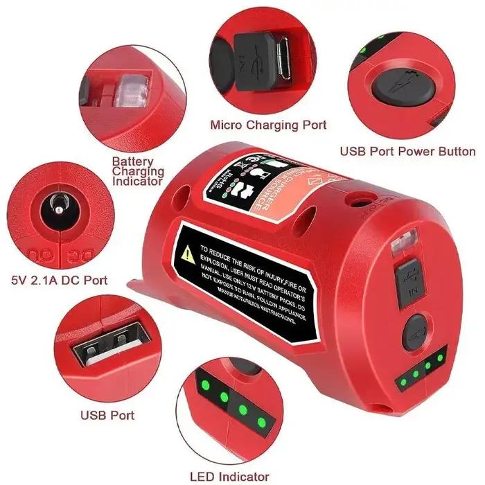 Source d'alimentation de remplacement pour chargeur de batterie Milwaukee 12V 48-59-1201 49-24-231,