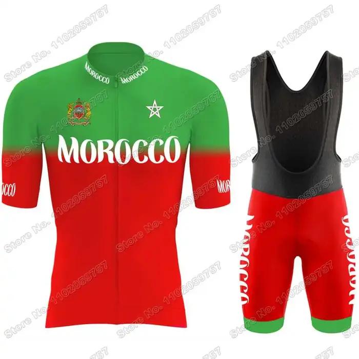 Ensemble de maillot de cyclisme de l'équipe nationale du Maroc pour hommes