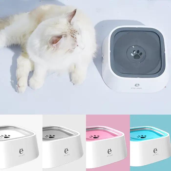 Bol flottant pour chien, abreuvoir à eau, bouche non humide, éclaboussures d'eau pour chats et chiens, distributeur d'eau Anti-débordement, bol Portable pour animaux de compagnie