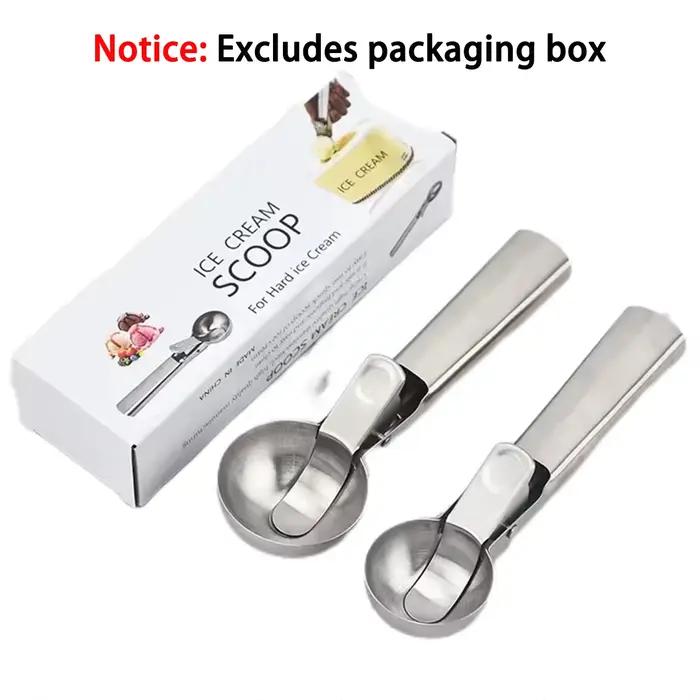 Cuillère à glace à double usage en acier inoxydable, cuillère à glace multifonctionnelle pour fruits