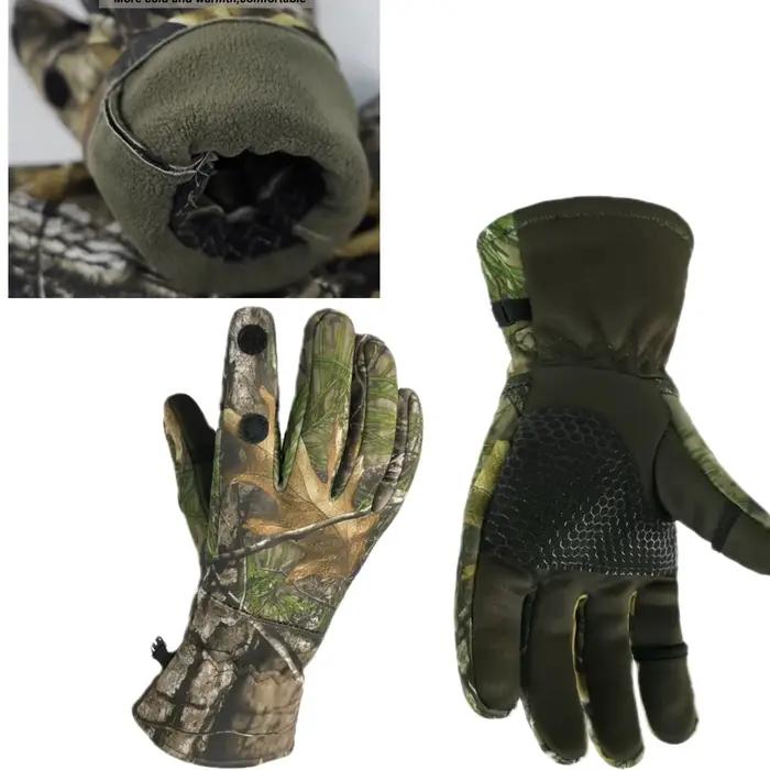 Gants de chasse biomimétiques Outdoor camouflage automne-hiver antidérapants imperméables chauds tir