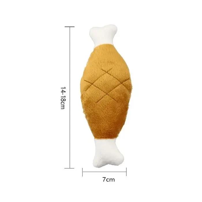 Jouet en peluche en forme de jambe de poulet grinçant pour chiens et chats de toutes tailles pour des heures de jeu sécuritaire et amusant