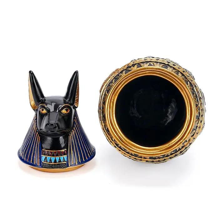 Ancienne egypte Anubis Bastet pot divin animal de compagnie chien chat urne résine ornement cadeau voyage pharaon