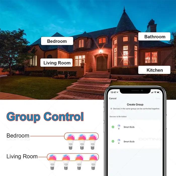Zigbee-Lampe LED RGBCW pour Maison Intelligente, Compatible avec Amazon Alexa Google Assistant et Co