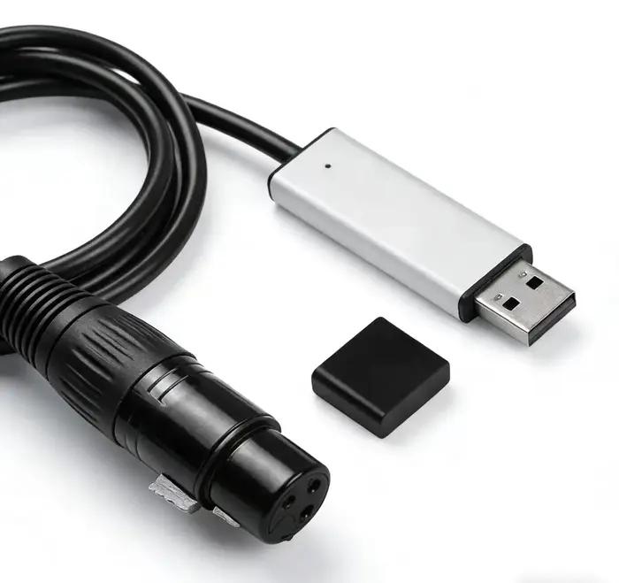 Câble adaptateur petUSB vers DMX pour scène Chang, tête mobile, longueur de la lumière, ordinateur P