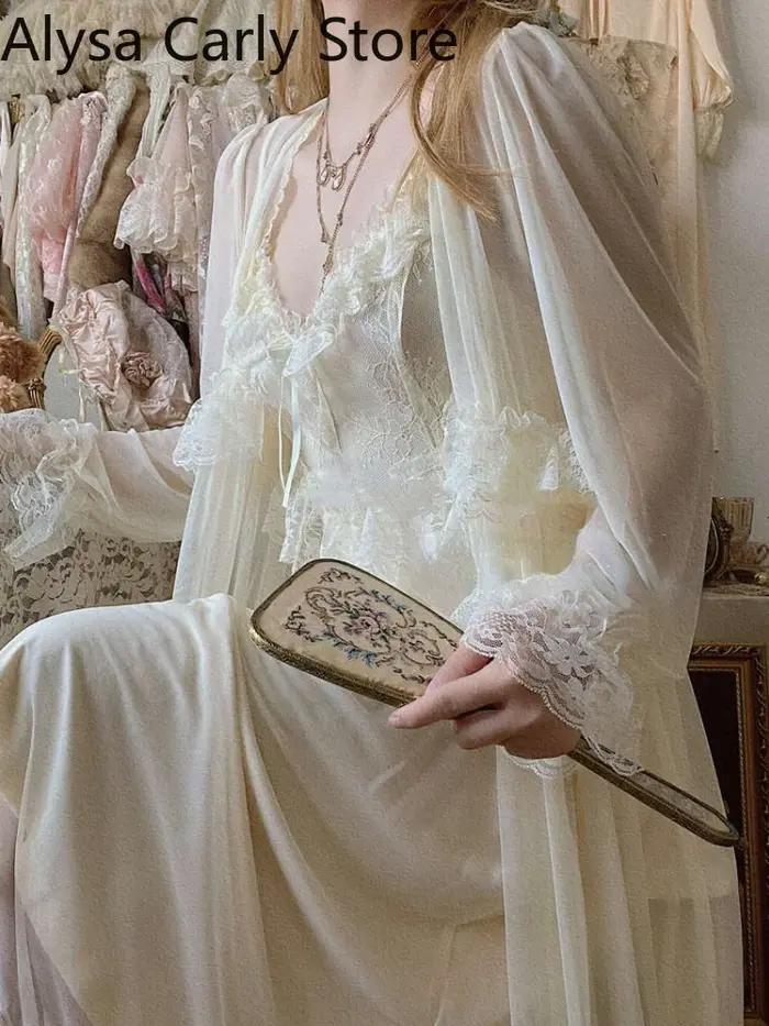 Robe féerique française Vintage en dentelle pour femmes, douce, Sexy, décontractée, coréenne, Court,