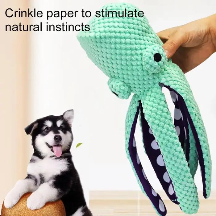 Jouet interactif en peluche poulpe pour animaux de compagnie