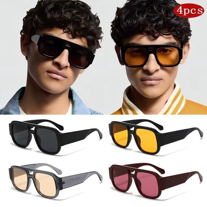 Lunettes de randonnée vintage Hiking 4set pour femmes - Monture large double pont couleur candy tendance