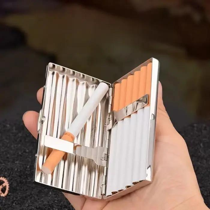 Boîtes à cigarettes de 10, 12, 16, 20, boîte à cigarettes en laiton portable ultra-mince personnalisée et créative