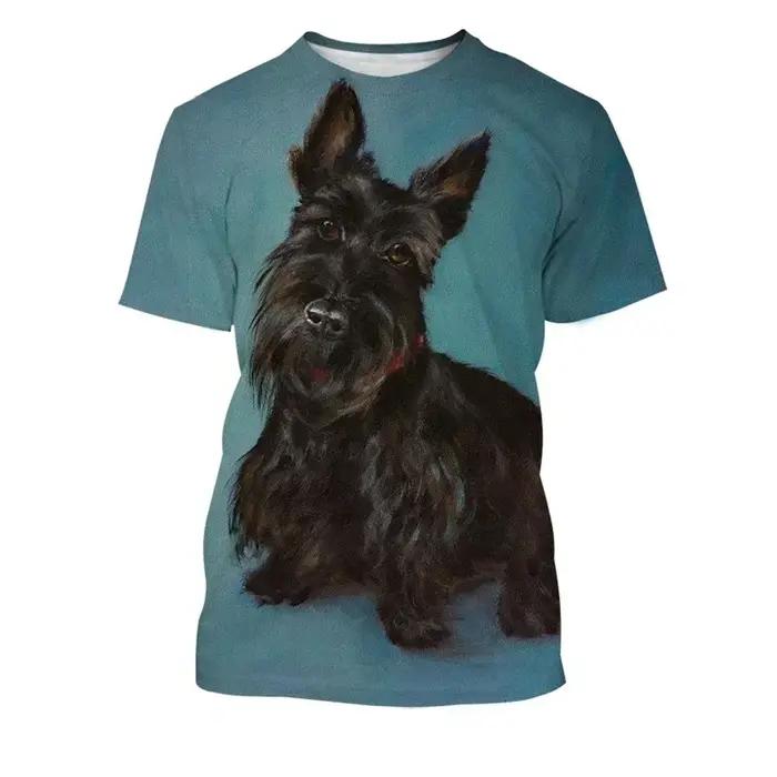 Nouveau Terrier écossais 3D imprimé T-shirt Cool
