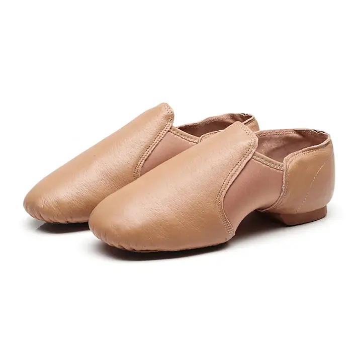 CLYFAN 24-44 qualité peau de mouton Jazz chaussures de danse Tan noir semelle antidérapante