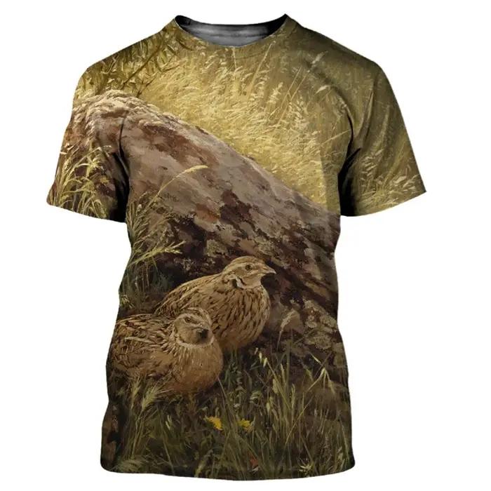 T-shirt imprimé 3D Animal Quail pour homme, décontracté, Harajuku, streetwear, col rond, polyester, respirant, pour homme, femmes, enfants, occasions quotidiennes, plage, clubs, festivals, vacances