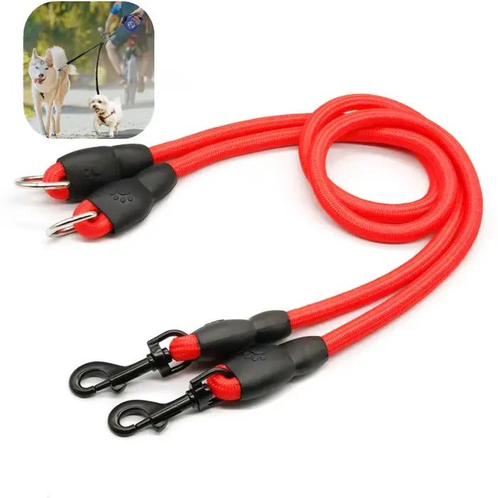 Laisse Double pour Chien Séparable en Cuir Robuste Polyvalente pour Promenades en Forêt et Concours Canins Occasions Spéciales