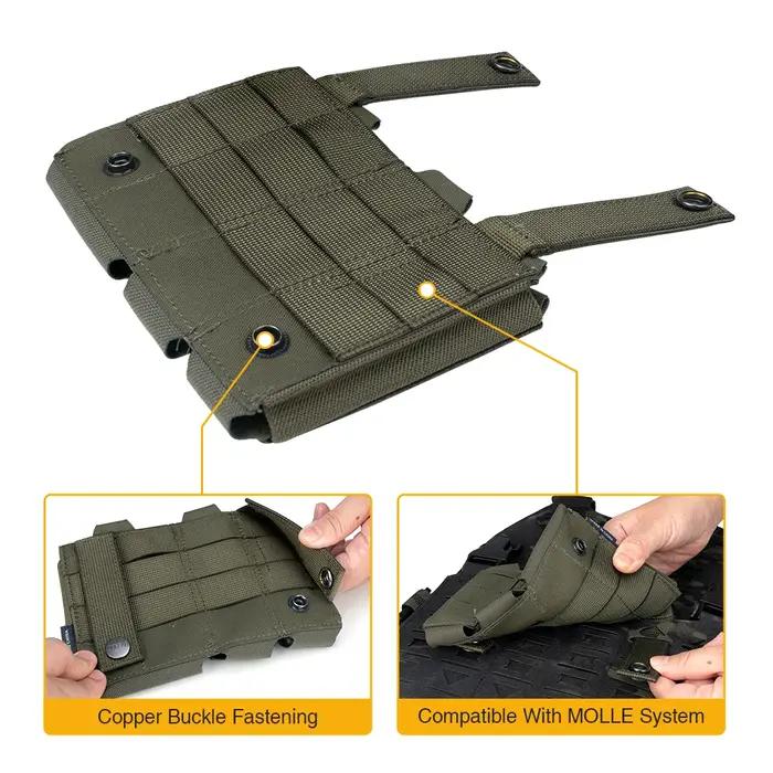 Porte-chargeurs tactique triple IDOGEAR pour 9mm et 5.56, compatible Molle et découpe laser 3586