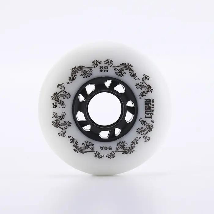 8 pièces blanc/jaune patins à roulettes roues 90A Freestyle pneu Durable 72mm 76mm 80mm patin à roul
