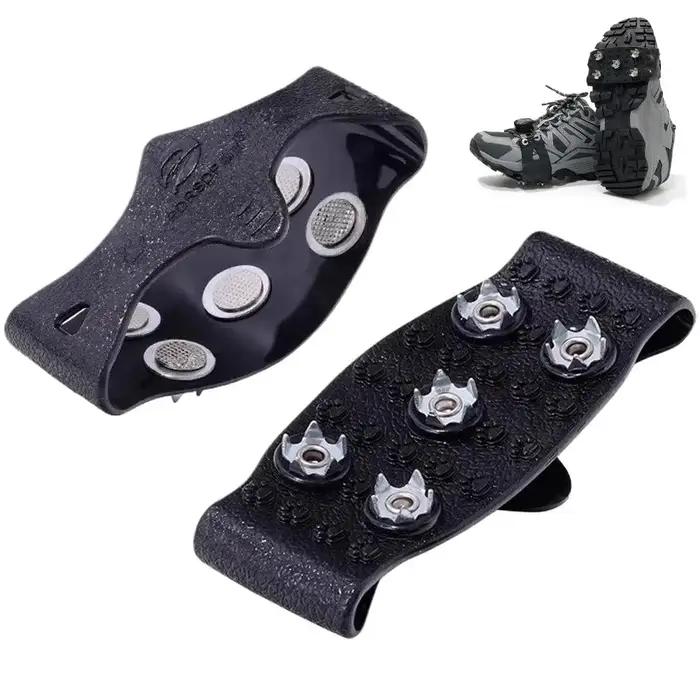 1 paire de Crampons réglables à 5 pointes, Crampons d'alpinisme en plein air unisexe, couvre-chaussu