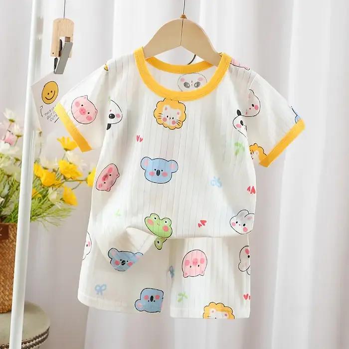 Vêtements d'été pour enfants, ensemble short à manches courtes, t-shirts pour bébés garçons et fille