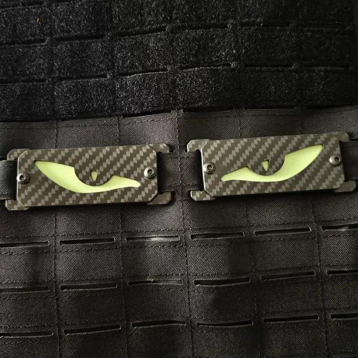 Patch tactique lumineux groupe sanguin fibre carbone MOLLE pour sac à dos chasse nocturne