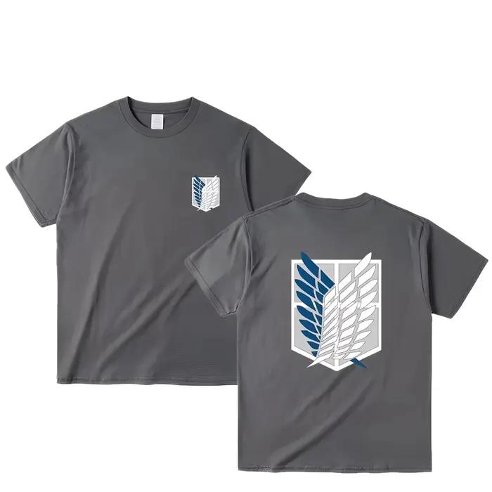 T-shirt homme en coton attaque sur titans ailes de liberté mikasa eren jaeger occasion spéciale