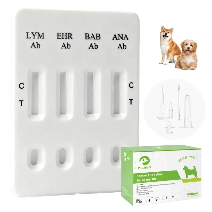 Kit de test rapide combiné pour les anticorps de l'Ehrlichiose canine / de l'Anaplasme / de Lyme / de la Babiésia (EHR / ANA / LYM / BAB Ab)