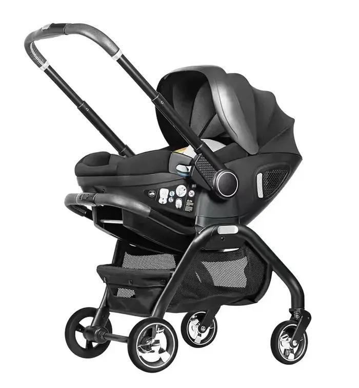 Poussette 4 en 1 pour nouveau-né siège auto multifonctionnelle luxe chariot à quatre roues bidirectionnelle acier inoxydable pour bébé et enfants de 0 à 12 ans
