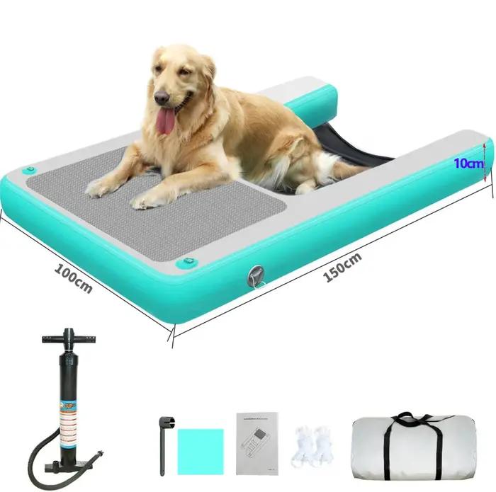 Planche flottante gonflable pour chiens, fournitures d'eau pour animaux de compagnie, pente en PVC é