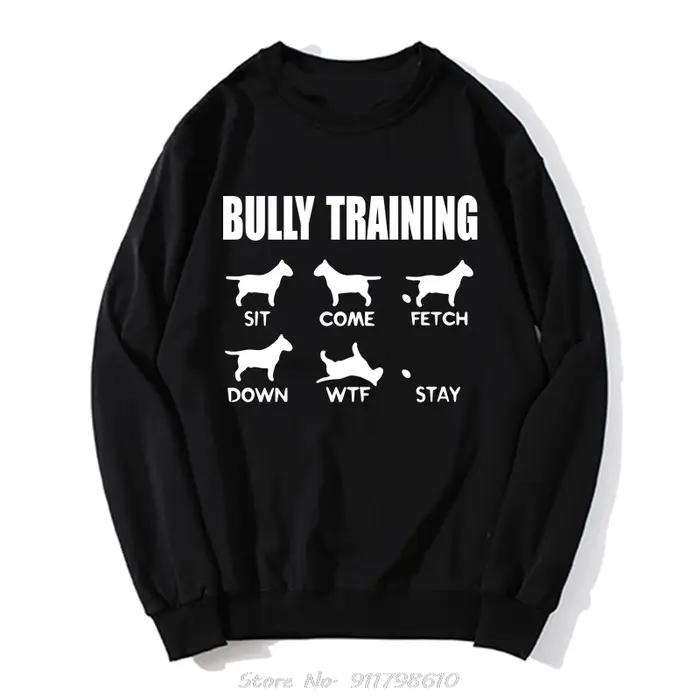 Sweatshirt en coton tricoté Bull Terrier pour homme, style décontracté, col rond, imprimé, vêtements pour automne et hiver, confort et originalité