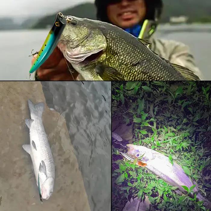 Topwater Popper leurre de pêche flottant 12.8 cm 15g 3 hameçons triples Wobbler plastique dur appât