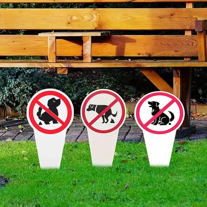 Panneau en plastique « Pas de crottes de chien » – Avertissement de proscution des excréments