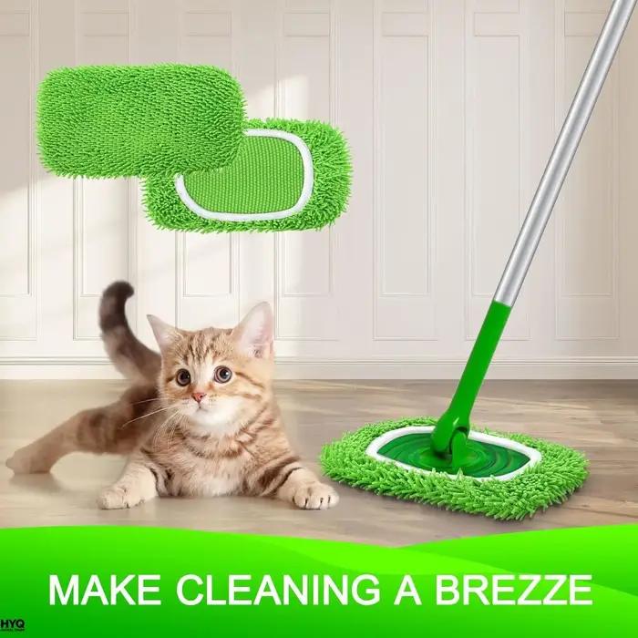 2 tampons en microfibre réutilisables, compatibles avec Swiffer